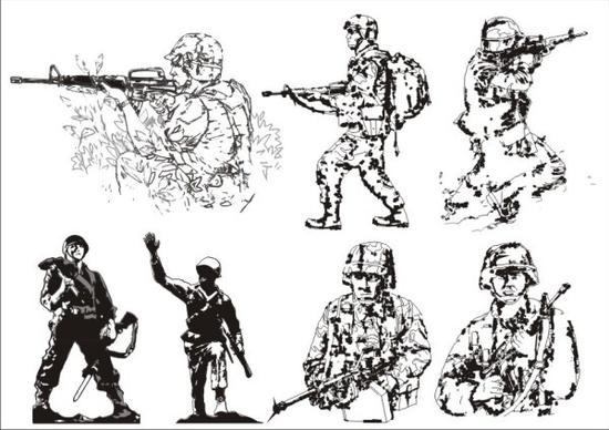 soldiers elements vector