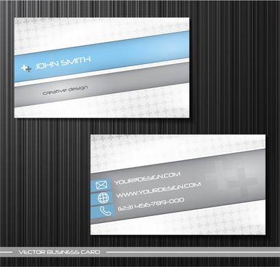 business card template elegant flat grey cross decor