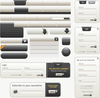 webpage navigation templates elegant modern black white design