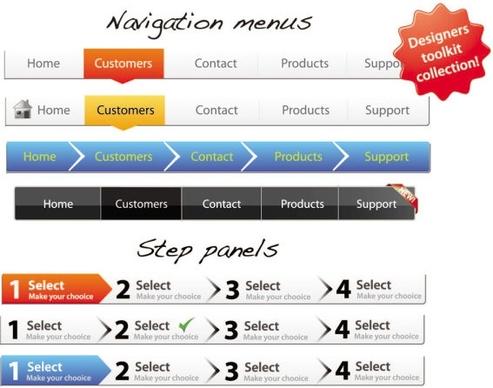 sophisticated web page navigation bar vector