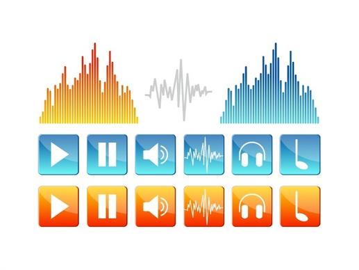 digital audio vector illustration with various ui shapes