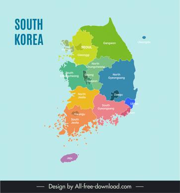 south korea banner template map elements sketch flat design 