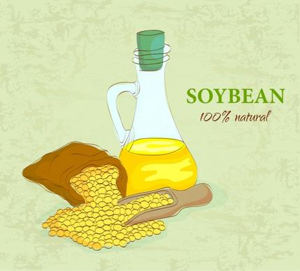 soybean oil advertising multicolored handdrawn sketch