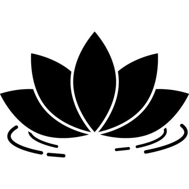 spa sign template flat silhouette lotus flower sketch