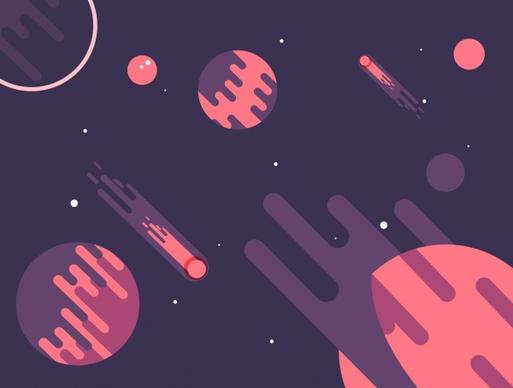 space background planets icons dark colored design