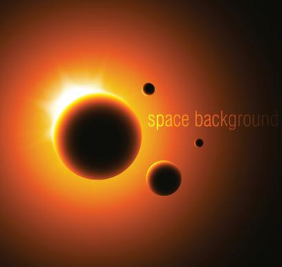 space object backgrounds vector set