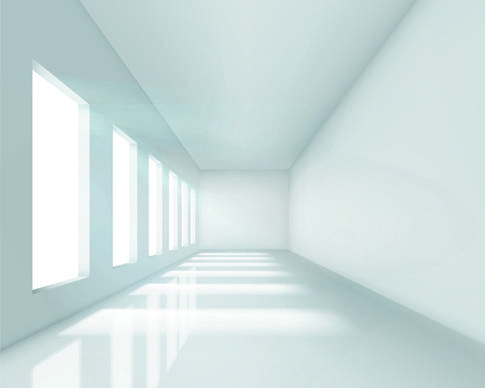 spacious empty white room design vector