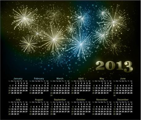 sparkling black style calendars13 vector
