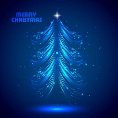 sparkling christmas tree design vector