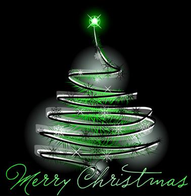 sparkling christmas tree design vector