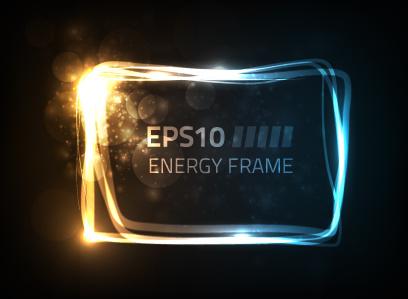 sparkling energy frame vector graphics