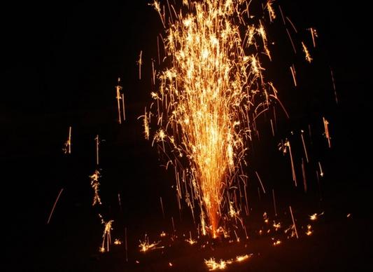 sparkling fireworks cone
