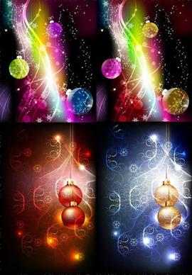 christmas background templates gorgeous baubles lights decor