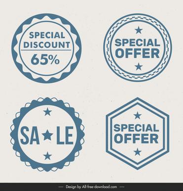 special offer stamps collection flat geometric shapes