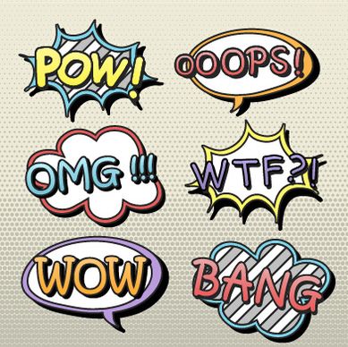 speech bubbles cartoon explosion styles vector set