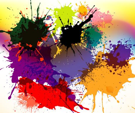 splashed designs in colored vector