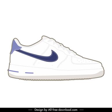 sport shoes template flat sketch 