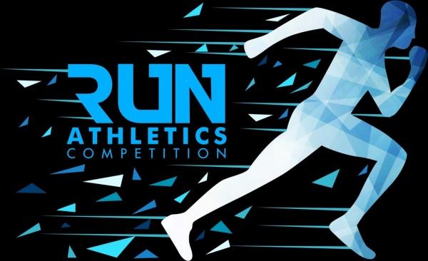 sports background jogging athlete icon polygon silhouette design