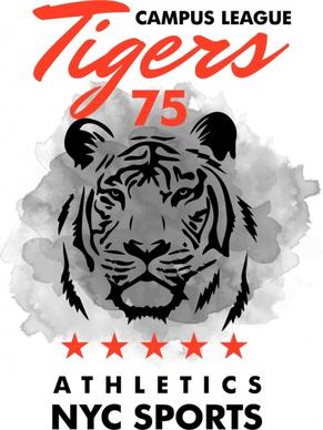 sports league advertisement tiger icon grunge decor