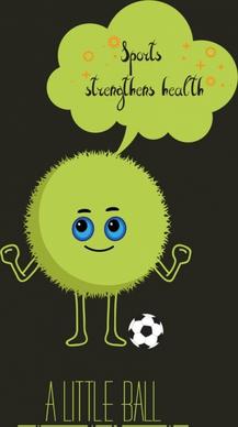 sports promotion banner cute stylized green ball icon