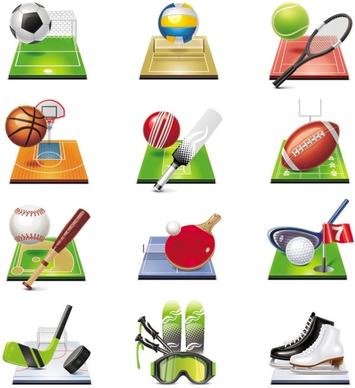 sportsrelated icons 04 vector