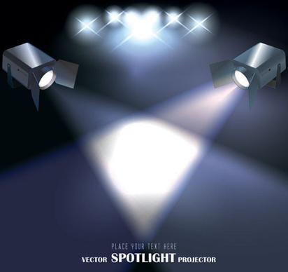 spotlight irradiate effect background vector