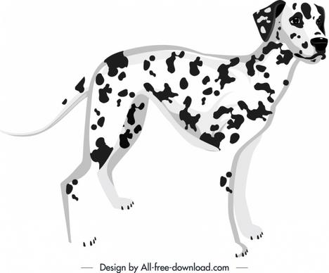 spotted dog icon black white decor cartoon character