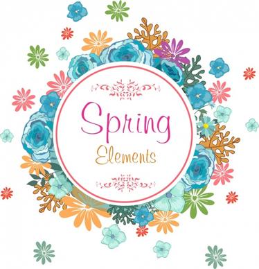 spring background colorful flowers circle decor