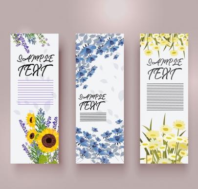 spring banner templates colorful flowers decoration vertical design