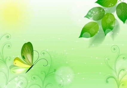 spring green leaf background vector design