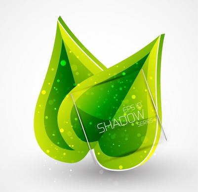 leaf background modern green emblem sketch