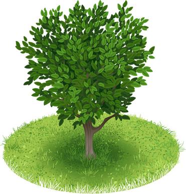 spring green tree design vector graphic