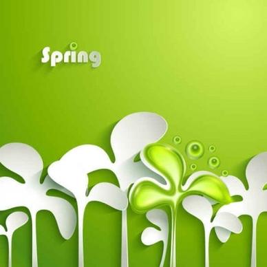spring paper green design vector
