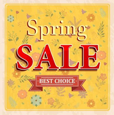 spring sale banner flowers icons decoration