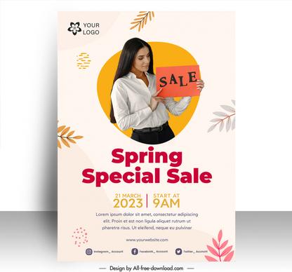 spring sale poster template modern realistic design