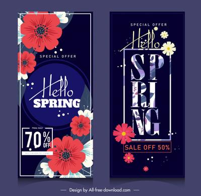 spring sale posters vertical dark multicolored petals decor