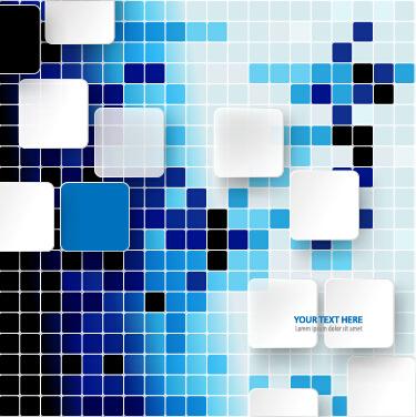 square and mosaics shiny background vector