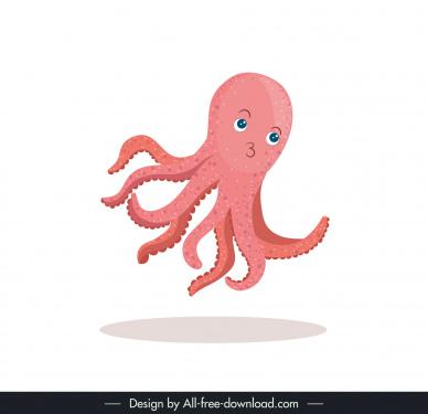 squid design elements cute dynamic cartoon