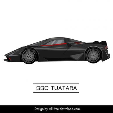 ssc tuatara car model icon modern side view sketch