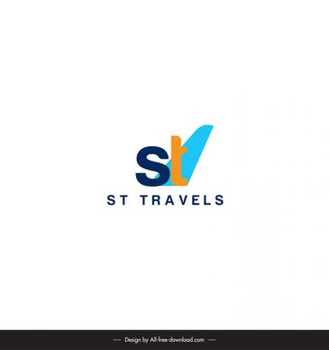 st logo for travels template modern flat