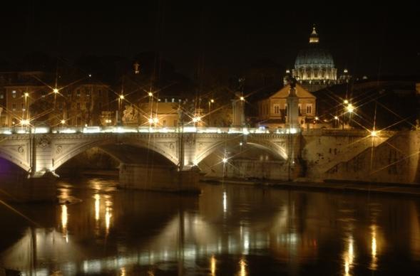 st peters basilica rome night