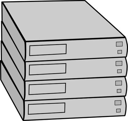 Stacked Servers Without Rack clip art
