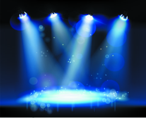 stage and spotlights design vector