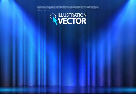 stage curtain with light backgound illustration