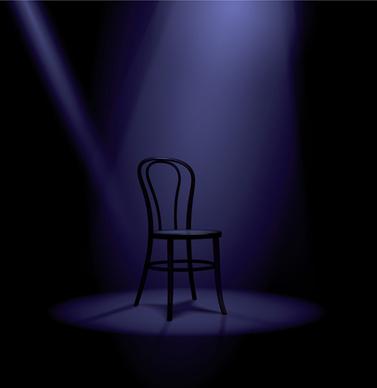 stage with spotlight effect design vector