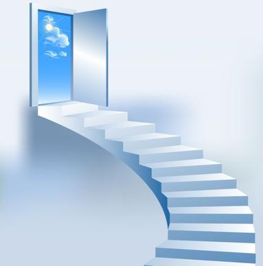 stairs background bright 3d blue decor