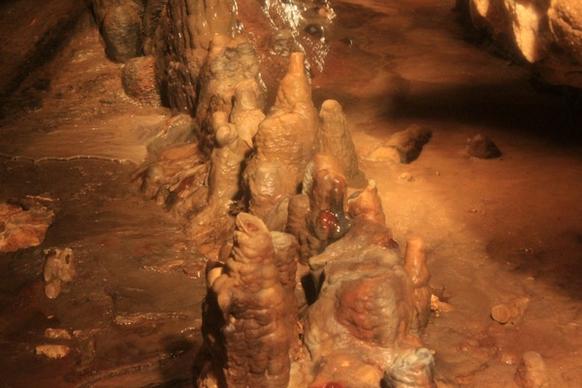 stalagmites in cave of the mounds wisconsin
