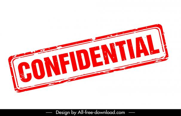 stamp confidential template flat rectangle border