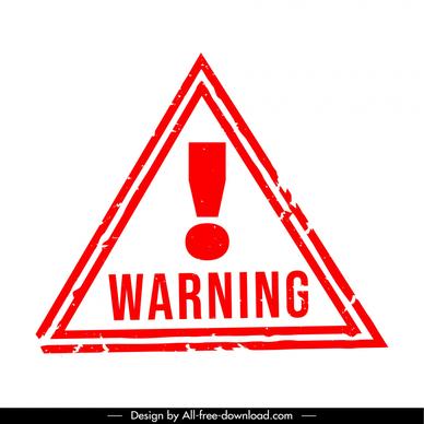 stamp warning template exclamation triangle shape