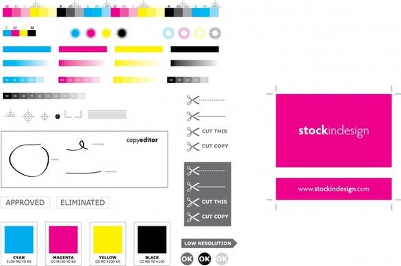 digital graphic design elements modern colorful flat sketch